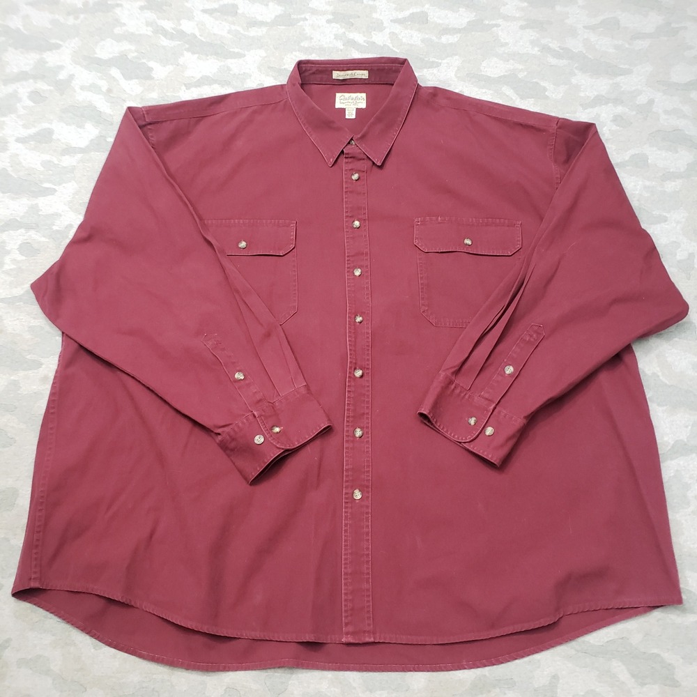 Cabela's Shirt Men 5XLT Pockets Canvas Workwear Long Sleeve Button-Up
